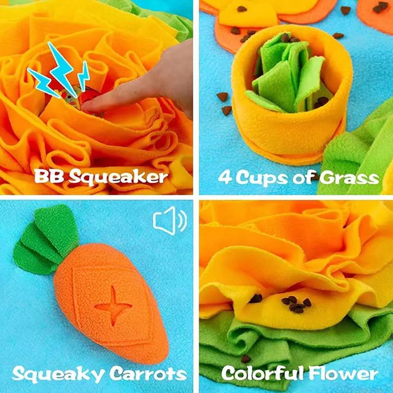 Snuffle Mat For Dogs Dog Enrichment Toys Interactive Carrot Farm Treat Dispenser Chew-Resistant Snuffle Mat For Sensory