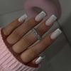 French Tip Wearable Nails: 24 Long, Simple White Nail Plates, Removable & Ready-to-Use