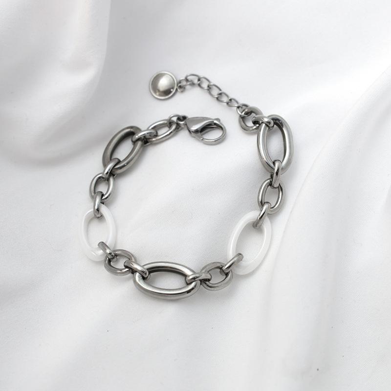 Diy Jewelry Accessories Stainless Steel Oval O-Chain 8-Character Chain Cross Chain Bracelet Necklace Titanium Steel Finished Chain