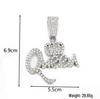 Queen Crown Hip Hop Zinc Alloy Full Diamond Pendant Necklace