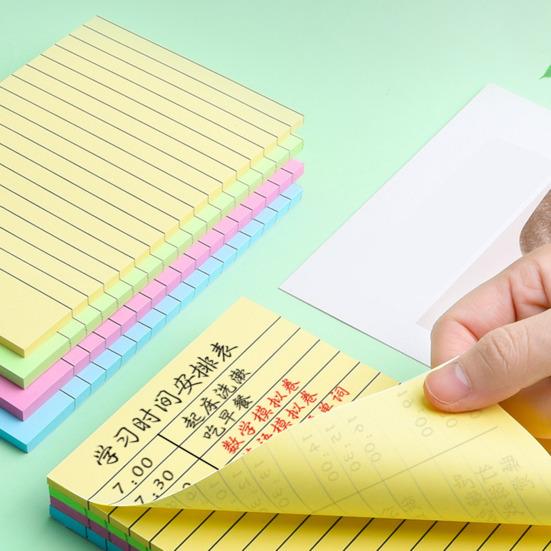 Ästhetischer Haftnotizblock mit Linien, verbessert die Produktivität, weit verbreitet, tragbar, neutral, Boho-Stil, selbstklebende Notizblöcke, liniert