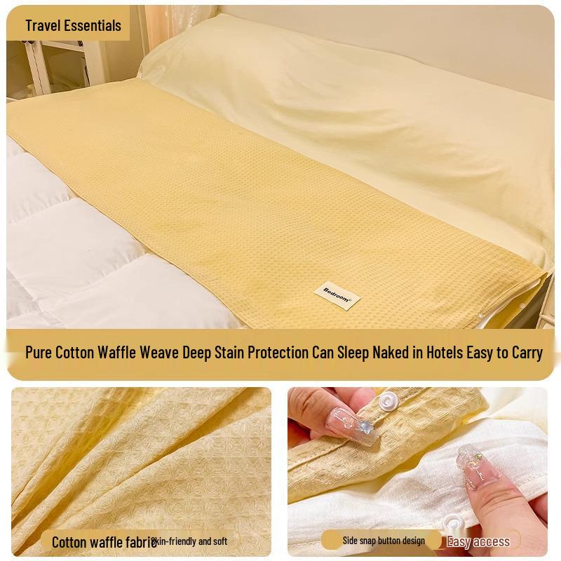 Cestovní spací pytel a povlak na přikrývku z čisté bavlny - Přenosný, Ochrana proti nečistotám, 3dílný pro služební cesty