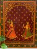 Handmade Antique Jharokha Window: Royal Couple Painting, Indian Festival Decor