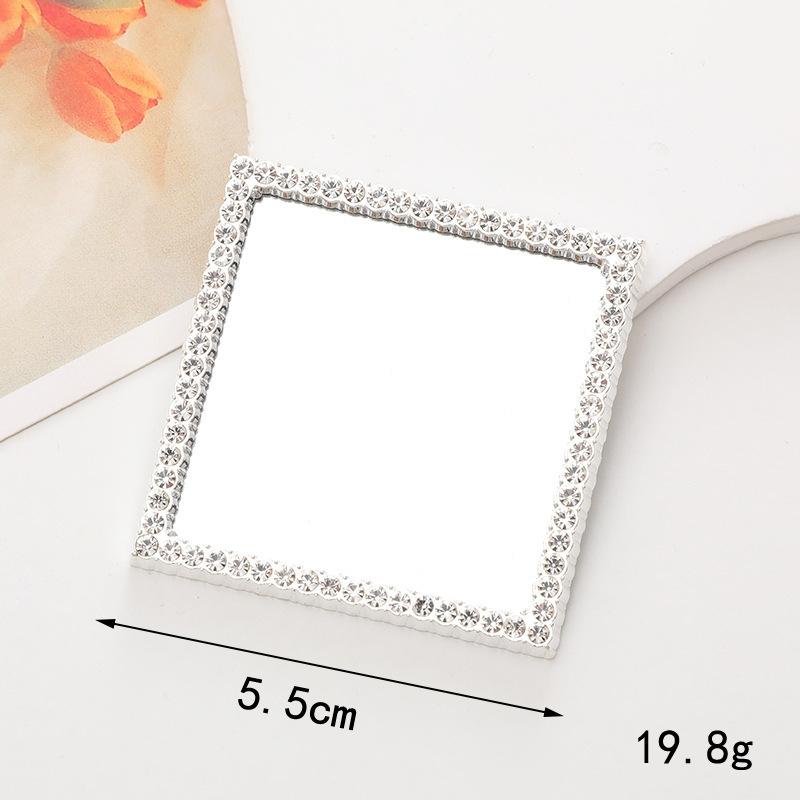 Sense of Advanced Butterfly Heart Shaped Girls Gem Make Up Mirror Liquid Metal Style Women Mini Portable Handheld Mirror