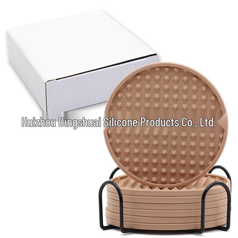 Silicone Round Drink Coaster - Heat-Resistant, Non-Slip Pad for Cups