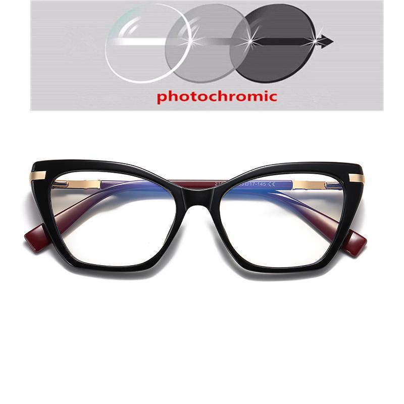 Blue Light Blocking Cat Eye Nearsighted Glasses For Women Spring Hinge TR90 Prescription Spectacles Diopter 0 -0.5 -0.75 To -6.0