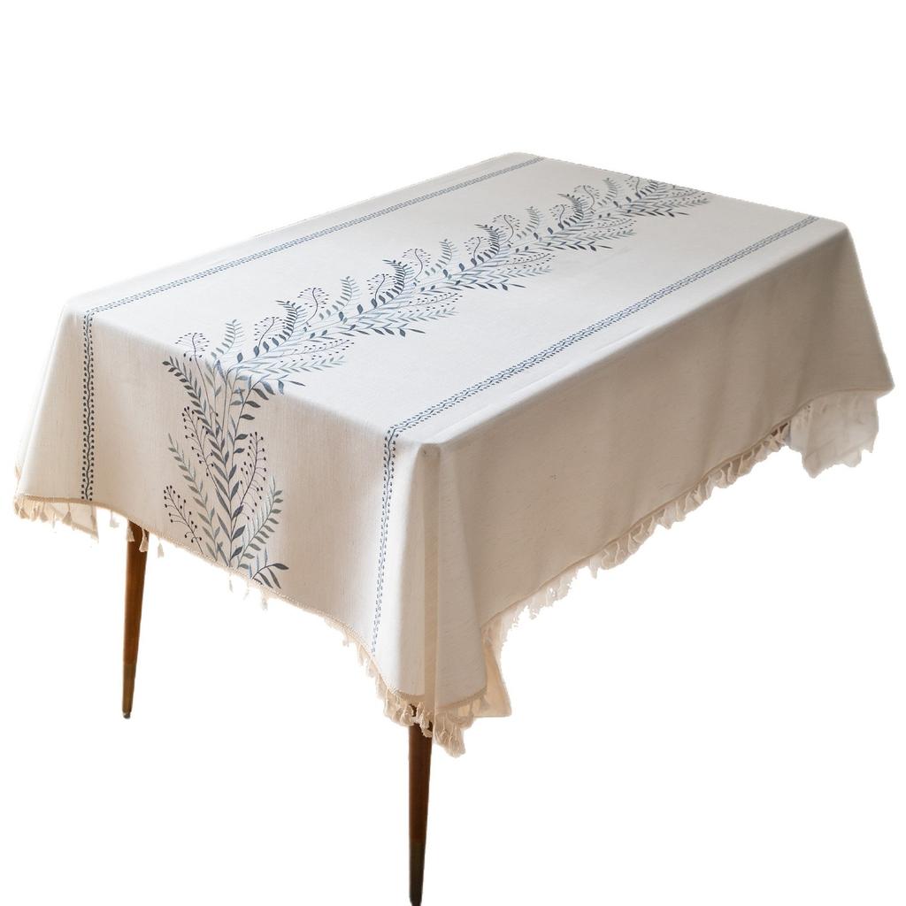 Embroidery Explosion Amazon Household Wear-Resistant Table Cloth Plant Flower Small Fresh Decorative Rectangular Table Cloth