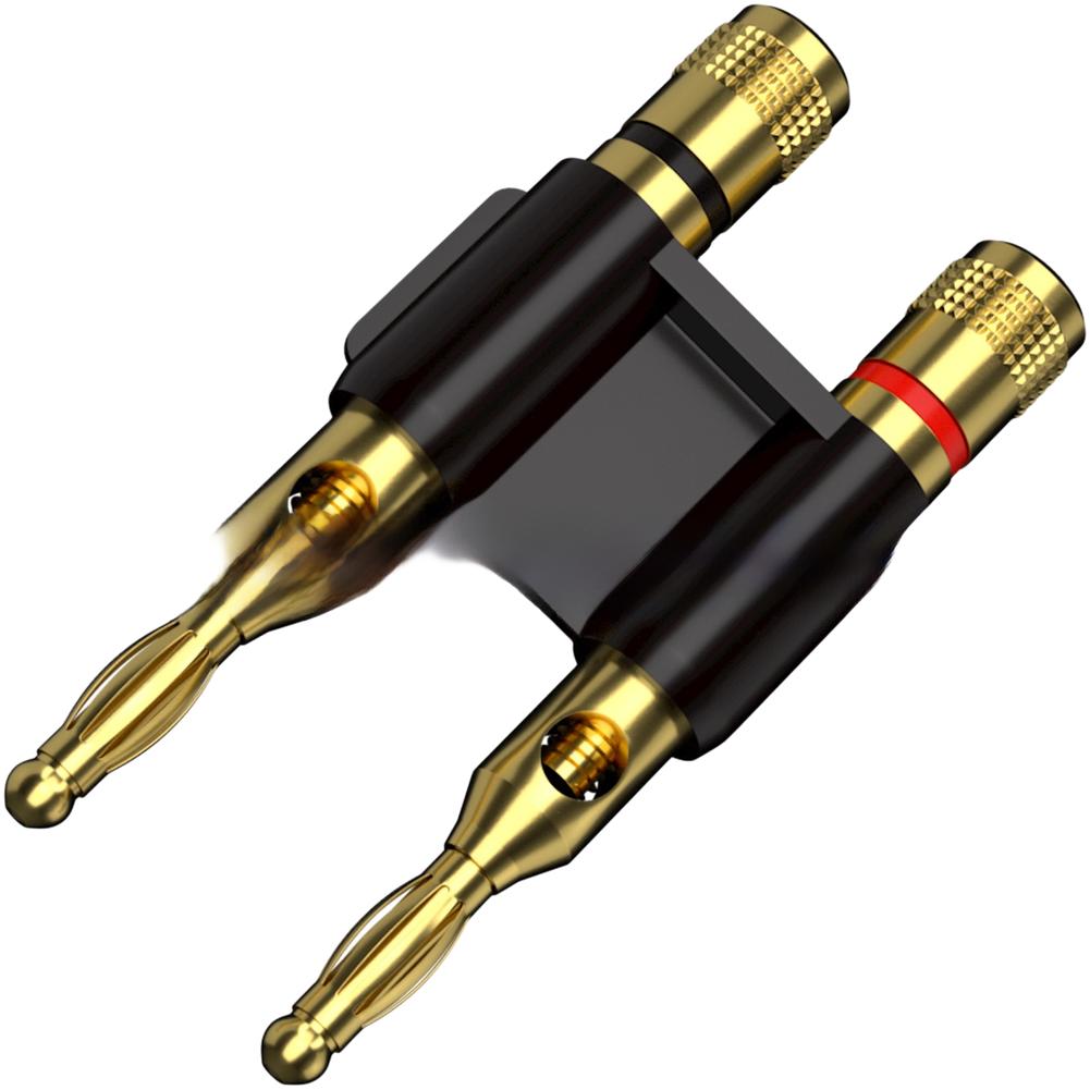 1pc 4mm Dual Row Lantern Banana Connector With 4mm Jack Red Black Screw Mount Gold For Electrical Connections