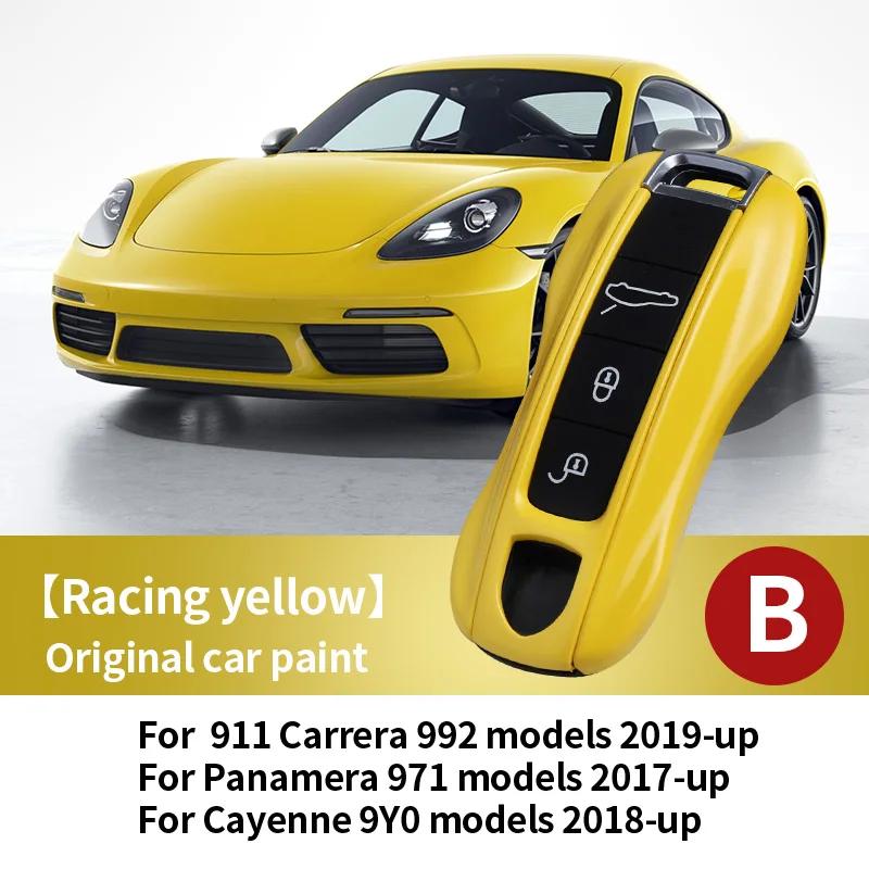 Car Key Paint Protective Case Keyless Cover For Porsche Cayenne Mancan Panamera 911 718 Boxster Cayman Taycan Replacement Shell