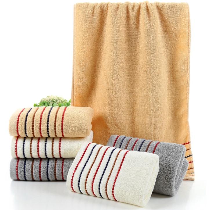 Large Striped Cotton Towel Soft And Absorbent Bath And Shower Towel For Adults And Kids
