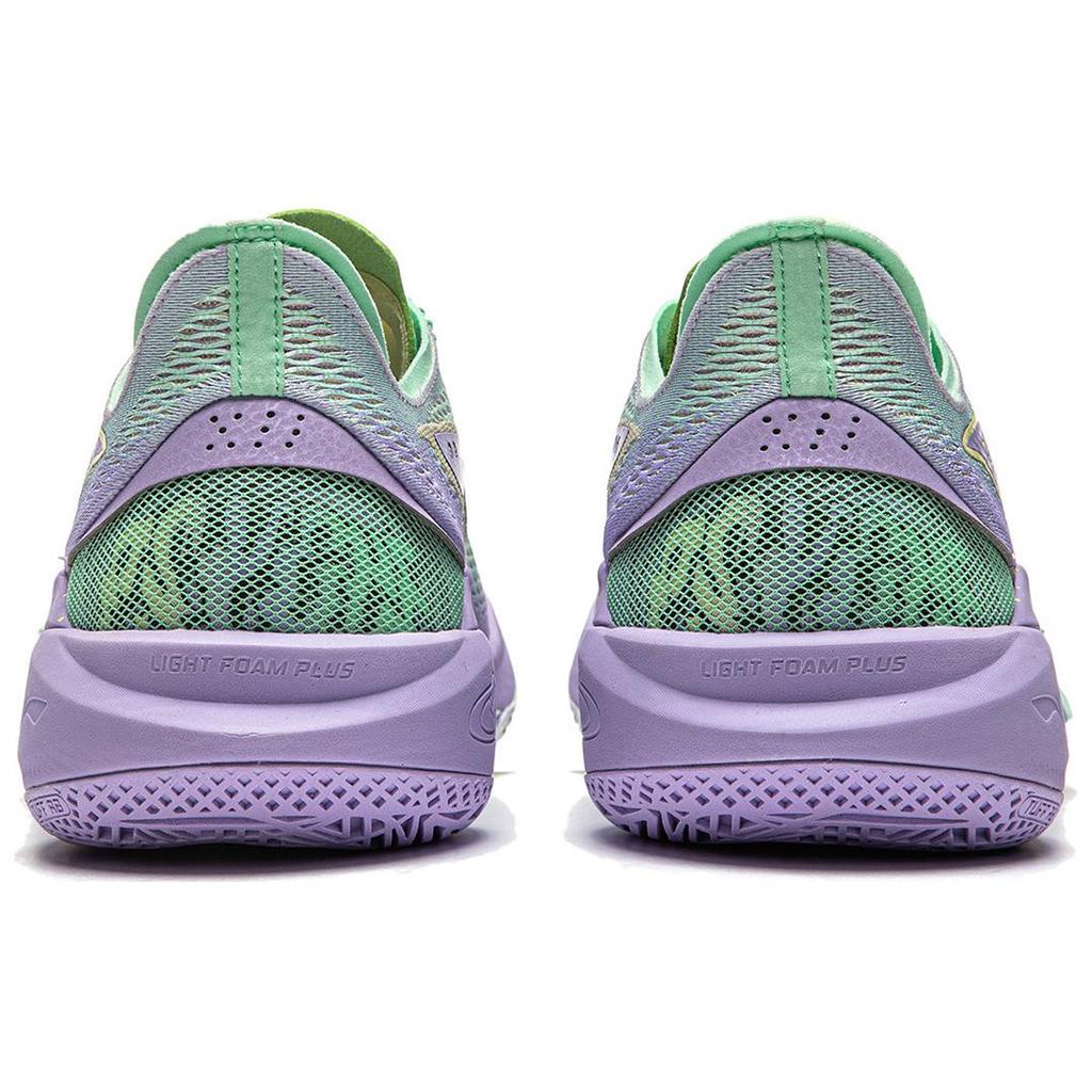 New LiNing SONIC 12 V2 Cushioning Anti Slip Wear Resistant Breathability Low Top Basketball Shoes Men's Green Purple ABAU027-5