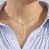 Cazador Israel Palästina Karte Anhänger Halskette Land Geographie Edelstahl Kette Halsketten für Frauen Schmuck Geschenk Großhandel