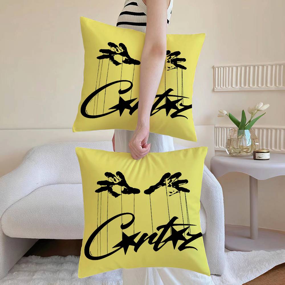 Anime C-Corteiz Pillow Case Sofa and Living Room Decorative Cushion Covers Dust-proof and Mite-proof Invisible Zipper