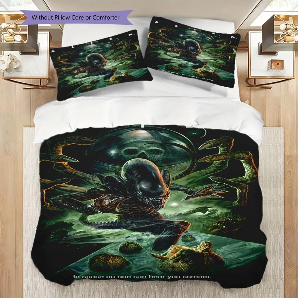 Alien Space Horror Bedding 1 Duvet Cover 2 Pillowcase Without Core Christmas Birthday Gift Duvet Cover And Pillowcase Bedding Set Bedding