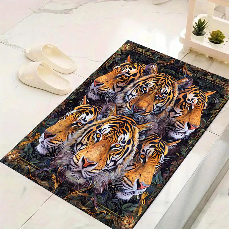 Vintage Tiger Carpet Rug for Living Room Bedroom Home Sofa Decoration,Kids play Non-slip Floor Mat