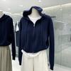 Korean Loose Hooded Double Zipper Sweater Jacket Women's Autumn and Winter New Simple Style Knitted Sweater Cardigan Jacket Women
