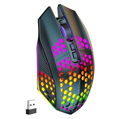 Kabellose Gaming-Wabenmaus Bis zu 3600 RGB 7 und Maus, Optisch, Gehäuse, Wiederaufladbar, Genauigkeit, DPI, 4-stufig einstellbar, Licht, Leichtgewicht,