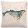 Charming Bird Blue Whale Hedgehog Moonlight Owl Bat Bee Octopus Cushion Cover Pillow Case