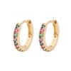 Women Multi Color CZ Drop Earrings Gold Plated Cute Girls Hoop Earrings Geometric Cubic Zirconia Earrings Jewelry Gift