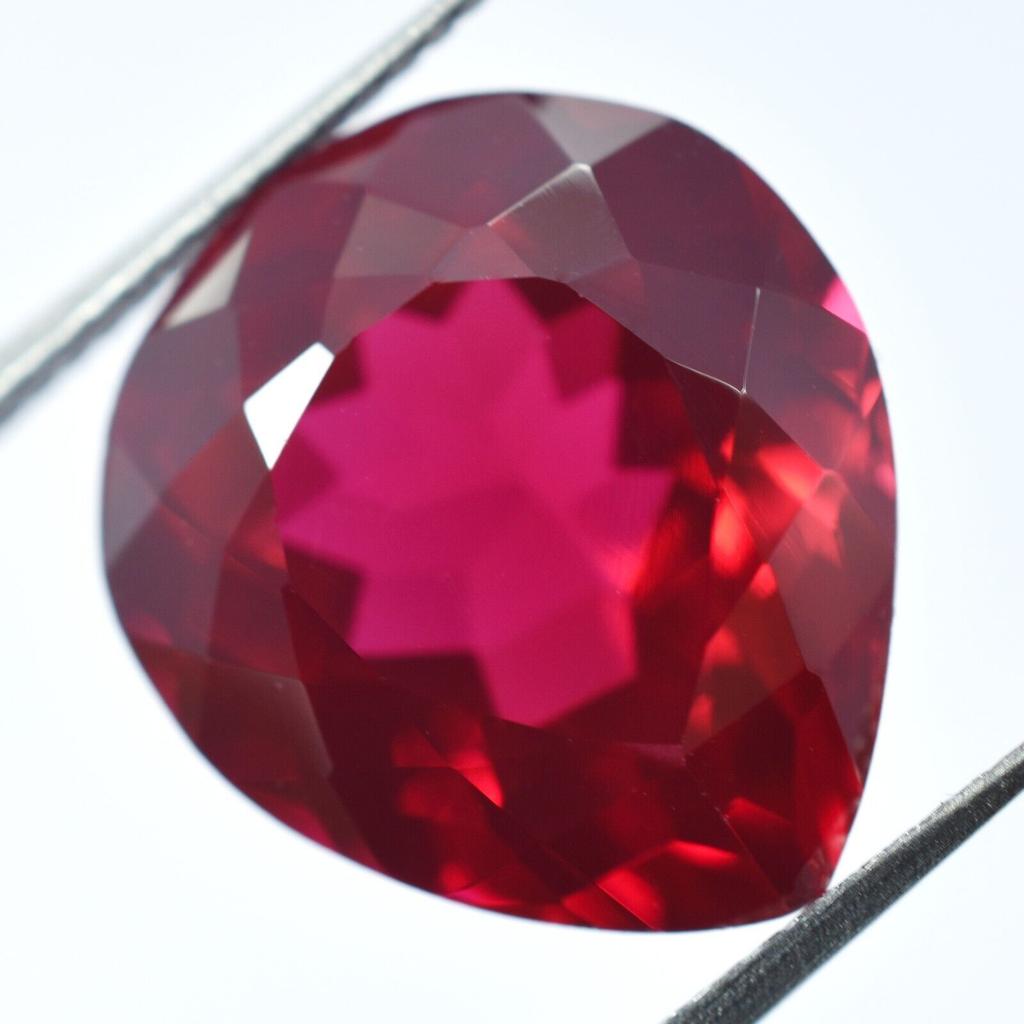 Natural 10.30 Ct Mozambique Treated Red Ruby Pear Shape Loose Gemstone
