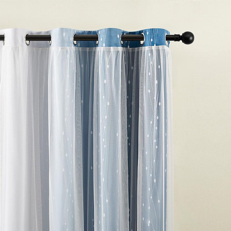 2er-Set Verdunkelungsvorhänge + Transparente 2-in-1 Doppellagige Thermisch Isolierte Ösenvorhänge Wohnzimmer Schlafzimmer Kinderzimmer Sichtschutz Heimdekoration