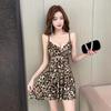 Elegant 8999 Low-Cut Spaghetti Strap Mesh Patchwork Waist-Hugging Swing Dress