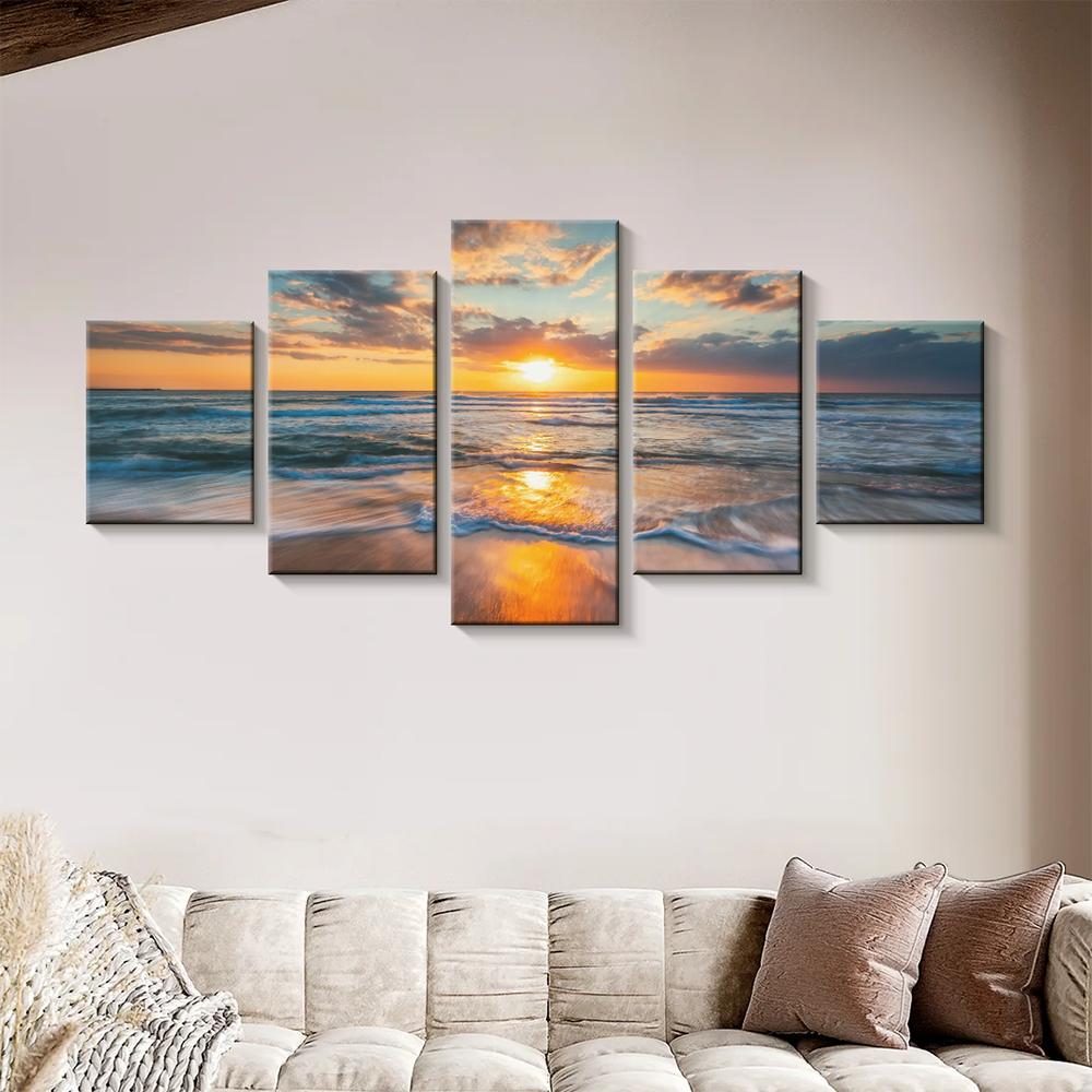 

5 шт. Морской пейзаж настенные картины пляж море океан холст картины настенное искусство пейзаж постеры принты для гостиной декор без рамки 20x35cm*2 20x45cm*2 20x55cm*1 No Frame