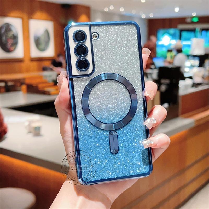 Glitter Cover For Samsung Galaxy S24FE S23FE S21FE S20FE S25 S24 S23 S22 S21 S20 Plus FE Case Note20 Ultra Plat Wireless MagSafe