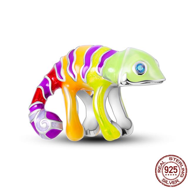 925 Sterling Silver Magic Color Chameleon Luminous Series Beads Suitable Fit Bracelet Charm Ms Jewelry Gift 