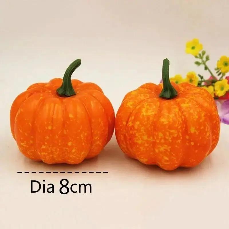 5Pcs Mini Artificial Pumpkins Foam Pumpkins Halloween Decorate Pumpkins Orange Color Suitable Household Festival Party Supplies