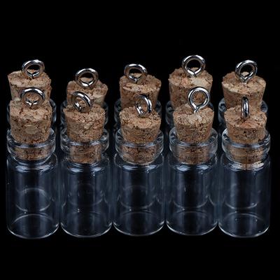 10 Stück Mini-Glasflaschen, kleine Fläschchen, Korkgläser, Mehrzweck-Korken-Wunschglas