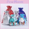 5pcs Christmas Sacks Reusable Drawstring Gift Bags With Cute Holiday Designs