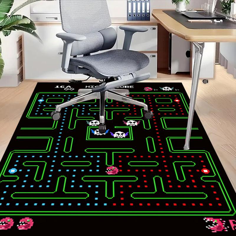 1pc Pacman Mongkok Adventure Carpet for Playroom Bedroom Living Room Sofa Home Decor,kids Game Area Rug Non-slip Floor Mat Y730141