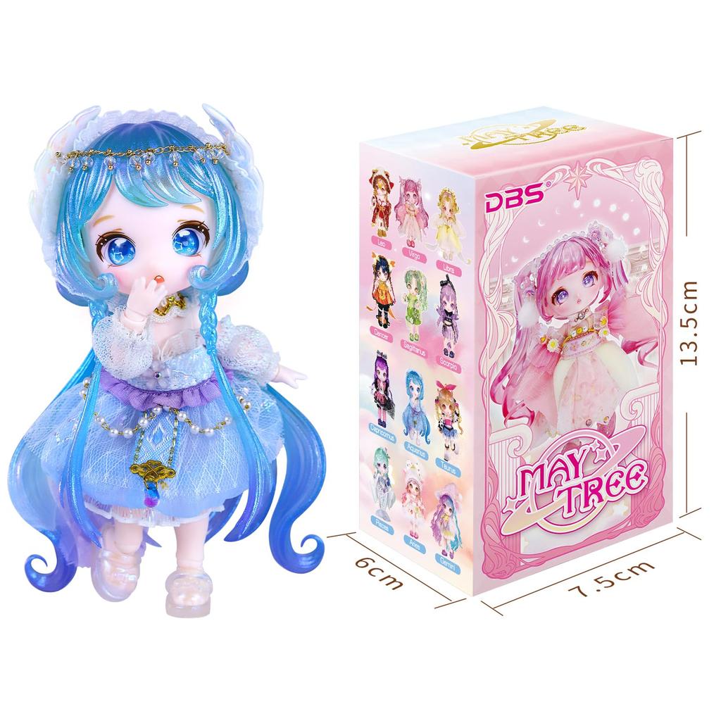 ICY Fortune Days 13cm BJD Doll - Anime Style Doll Set, Perfect for Gifts, Decoration, DIY Exercises, and Collections, Girl's Doll 8+ (Aquarius)