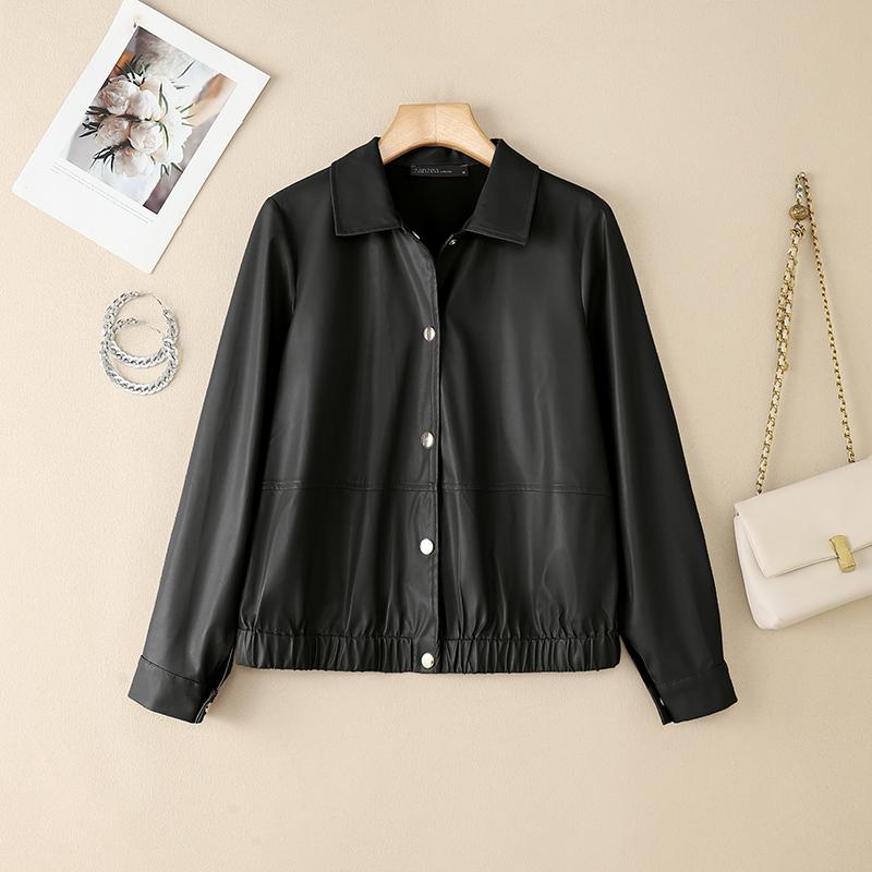 ZANZEA Damska codzienna jesienna kurtka z długim rękawem ze sztucznej skóry PU