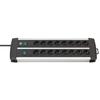 Brennenstuhl Premium Alu-Line 16-fach Duo schwarz mit 2 Schalter 3 m - Power Strip
