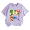 2025 Kids Summer T-shirts Girls/Boys Cotton Short Sleeve Funny Inside Out 2 Print Tshirt Streetwear T Shirts Tops Cartoon Camisetas
