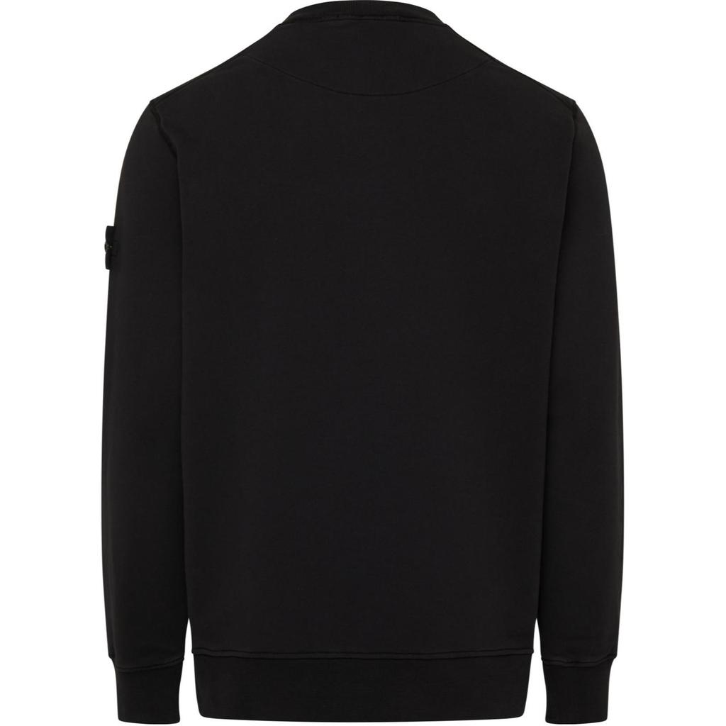 Stone Island 72156 Garment Dyed Cotton Crewneck Black Unisex Streetwear 721563051-V0029