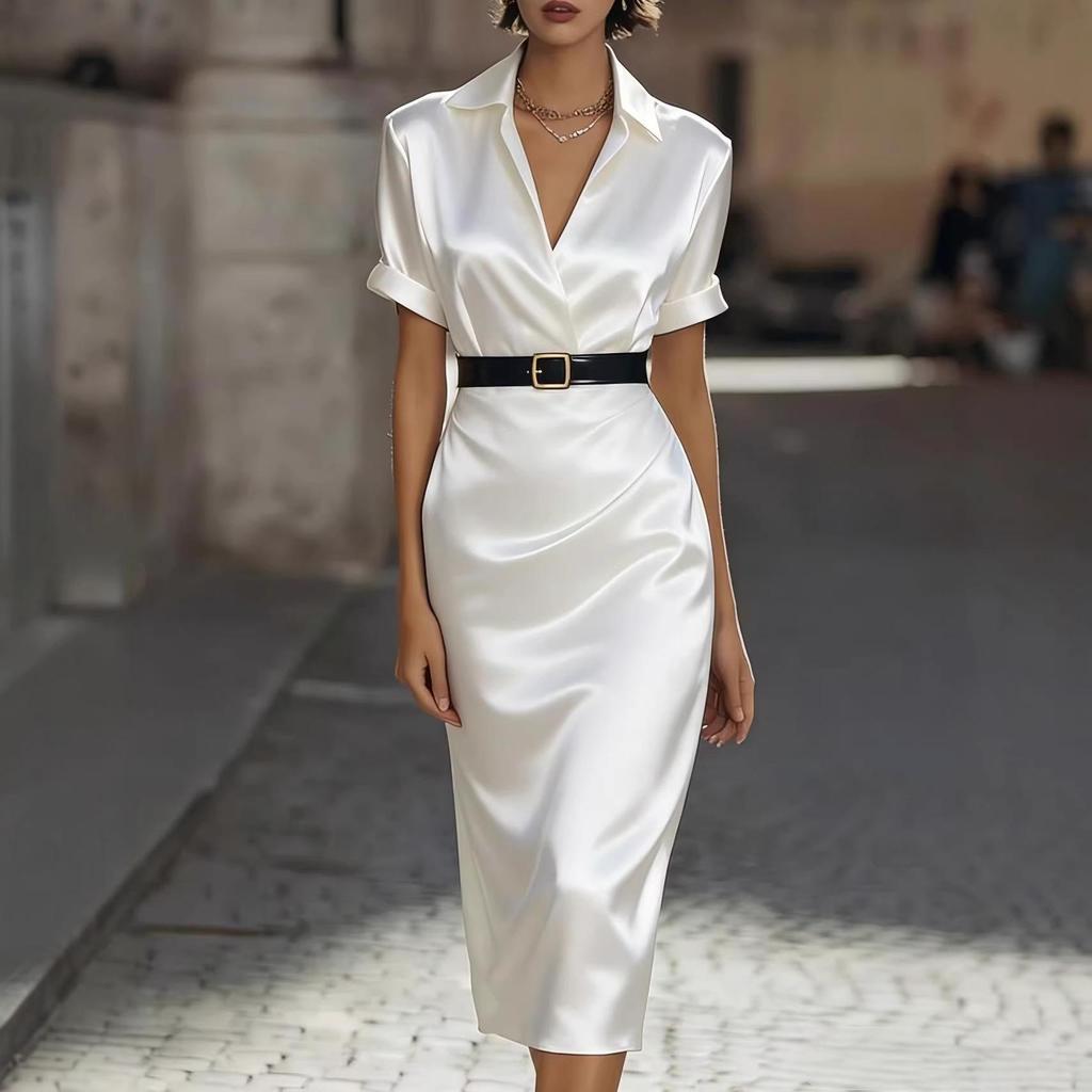 European and American Cross-Border E-commerce Slim-Fit Waist-Cinching High-End Women's Spring/Summer Dress