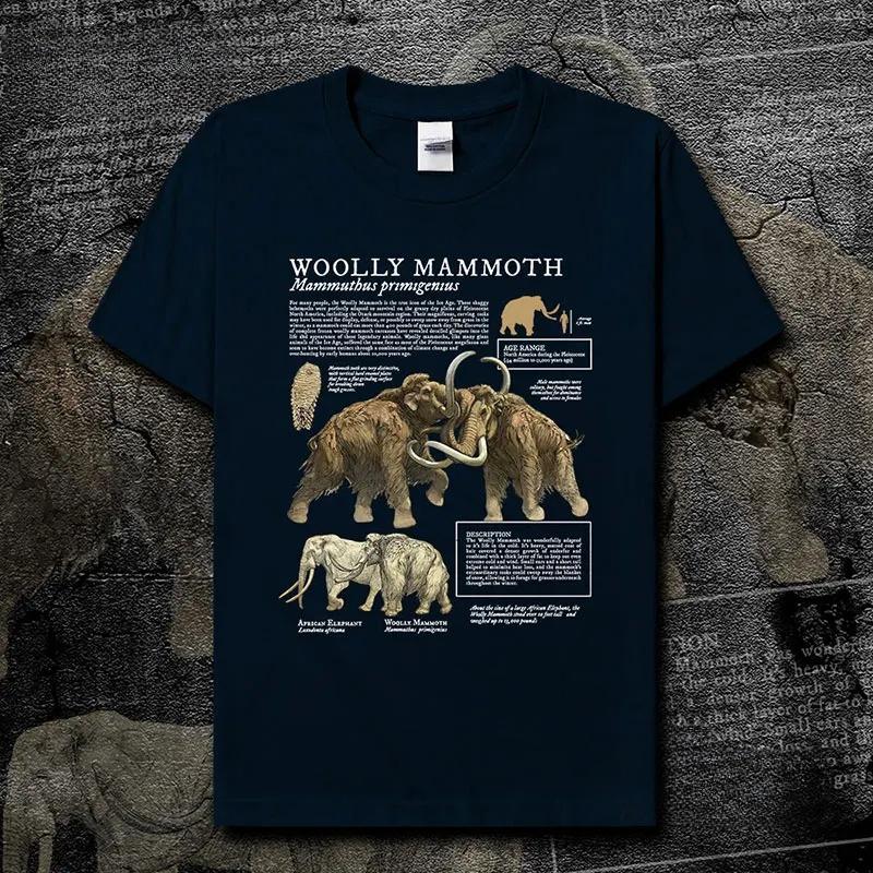 Mammoth Animal Illustration Natural Science Creative TShirt Cotton ONeck Short Sleeve Mens T Shirt New Size S3XL
