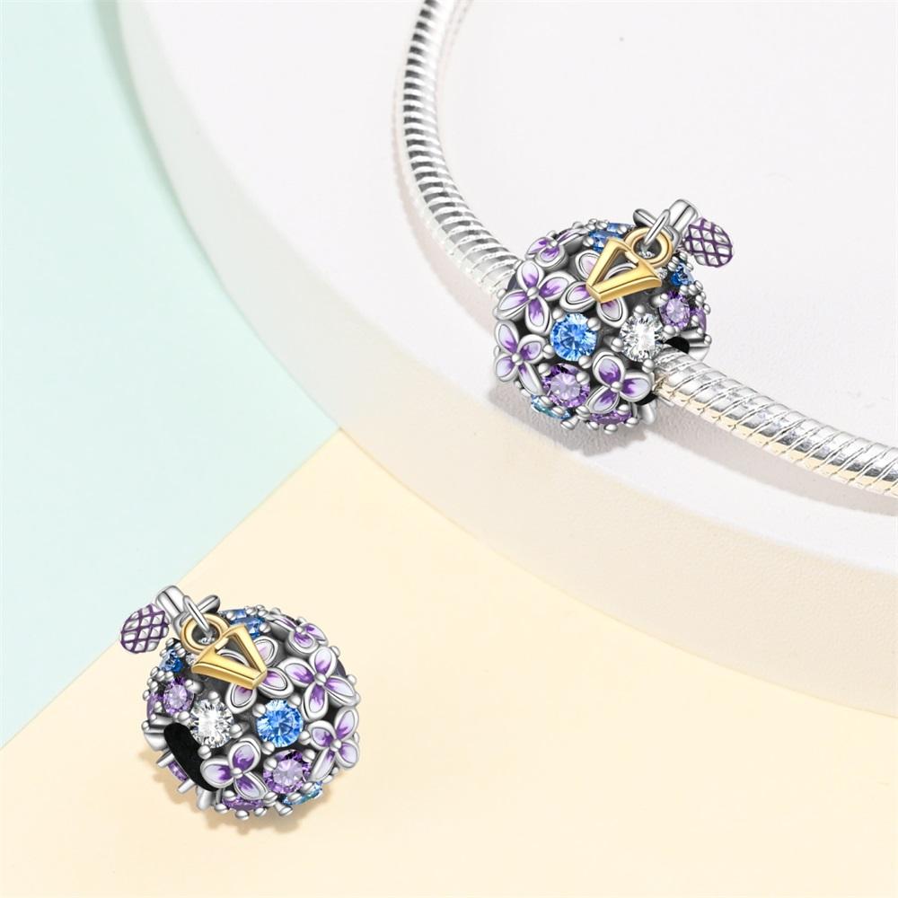 Authentic Original Charm Bead Components Copper Metal Floral Perfume Bottle Romantic Bead Components Bead Components Compatible With Bracelet High
