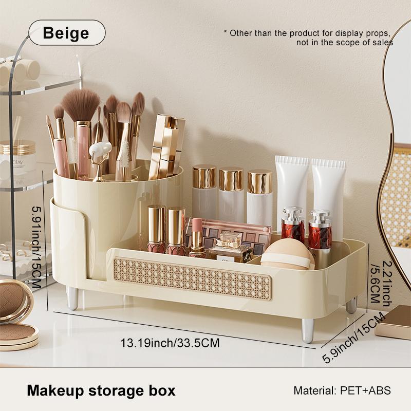 

UFORU Cosmetics storage case Advanced sense desktop large capacity revolving pen holder Dressing table skin care storage