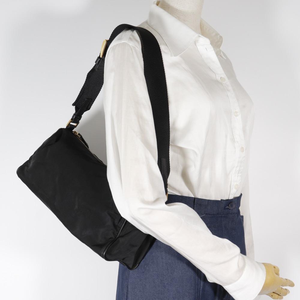 Prada Shoulder Bag Black Nylon Women Used
