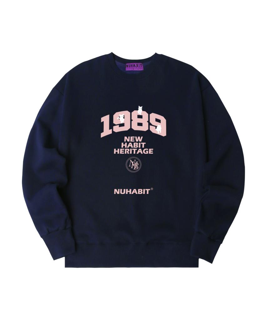 NUHABIT N/H Nhh Cats Oversized Fleece-Lined Sweatshirt_Navy (Som4-4Nh1213)