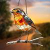 Colorfully Art Acrylic Bird Pendant Window Charm Decorative Chain Hanging Decors For Home Garden Gift For Lover