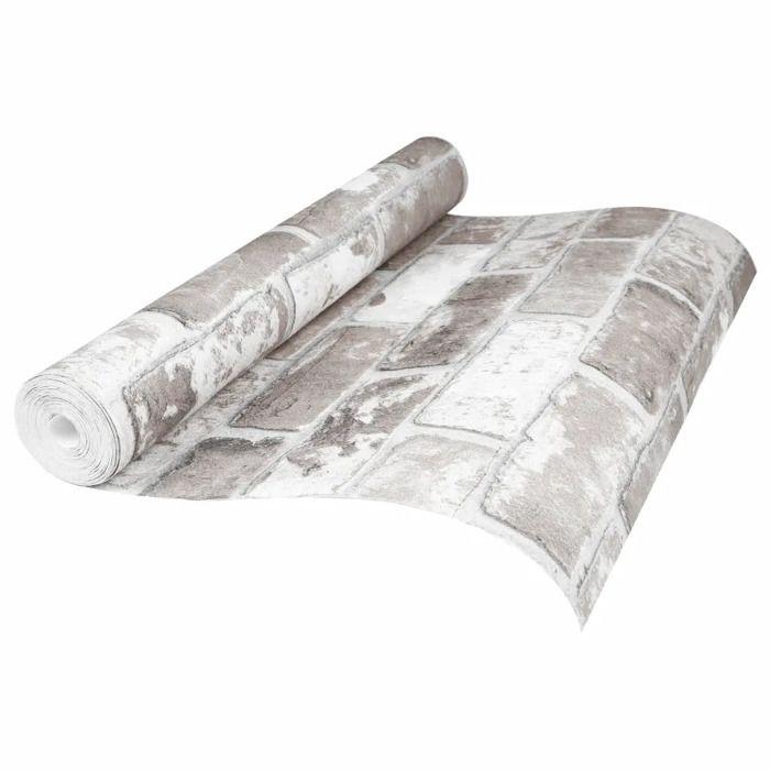 vidaXL 3D Brick Pattern Wallpaper