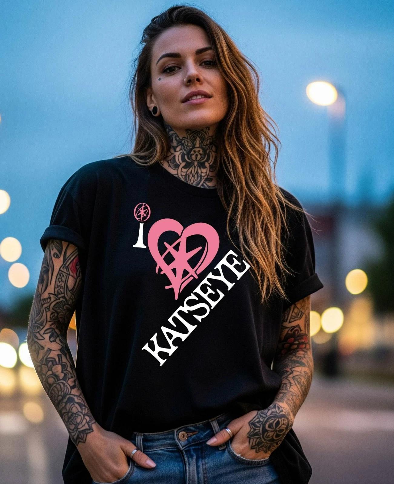 KATSEYE T-Shirt Black I Love KATSEYE K-Pop Girl Group Music Merch Unisex L