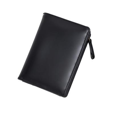 [Rename] Genuine Leather Wallet, Notebook Style, Black, RPL70058