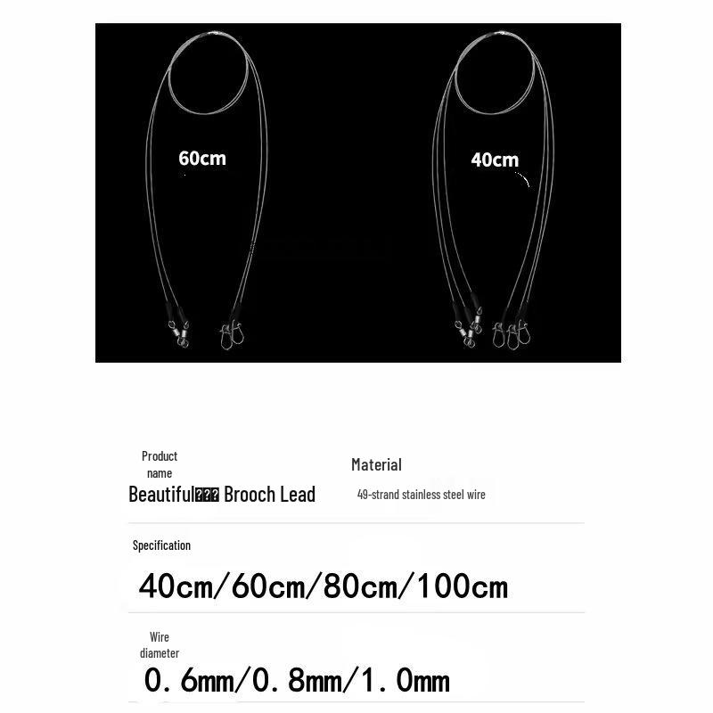 Bissfester Stahlvorfach für die Meeresfischerei - Ideal für Tairaba, Seebrasse und Makrele. Haltbarer weicher Vorfach für das Spinnfischen.