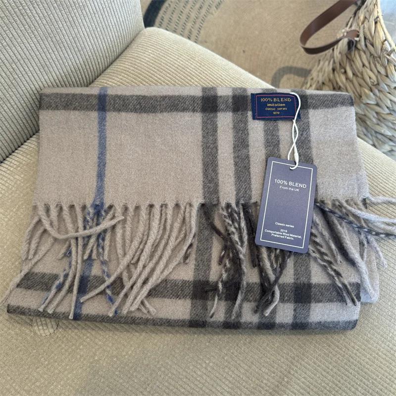 Winter Women Scarf Luxury  British Pashmina Classic Plaid Soft Female Male Imitation Cashmere Thermal Muffler Men Shawl